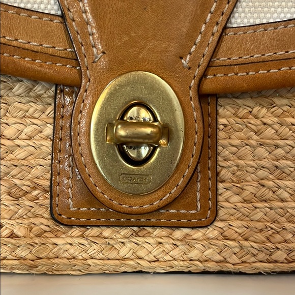 Coach Tan and Cream Woven Clutch - Picture 2 of 7